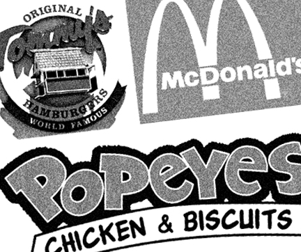 Tommy's, MdDonald's and Popeye's... the shame.